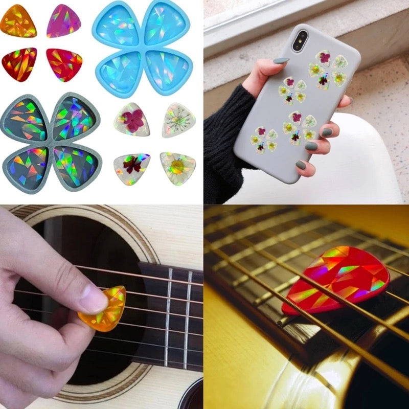 Holographic Guitar Pick Silicone Resin Mold