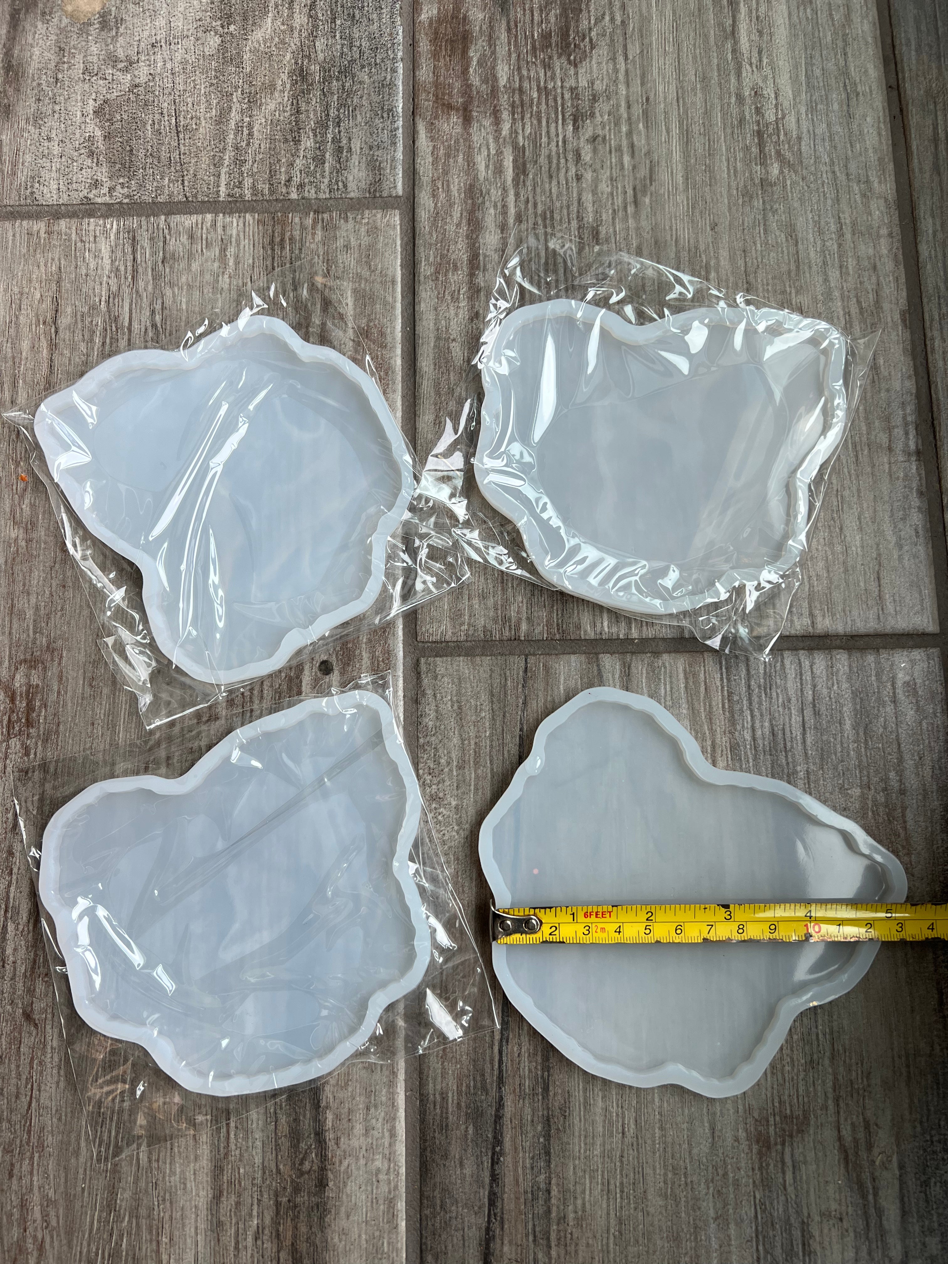 geode resin coaster mold set silicone 4 pc.