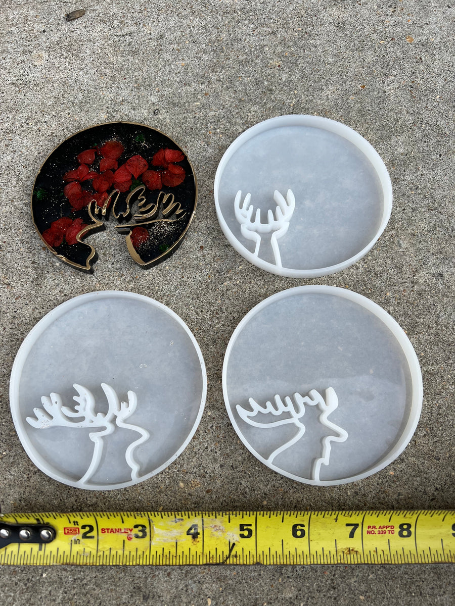 Reindeer Moose Silicone Round Resin Coaster Mold Set Phoenix