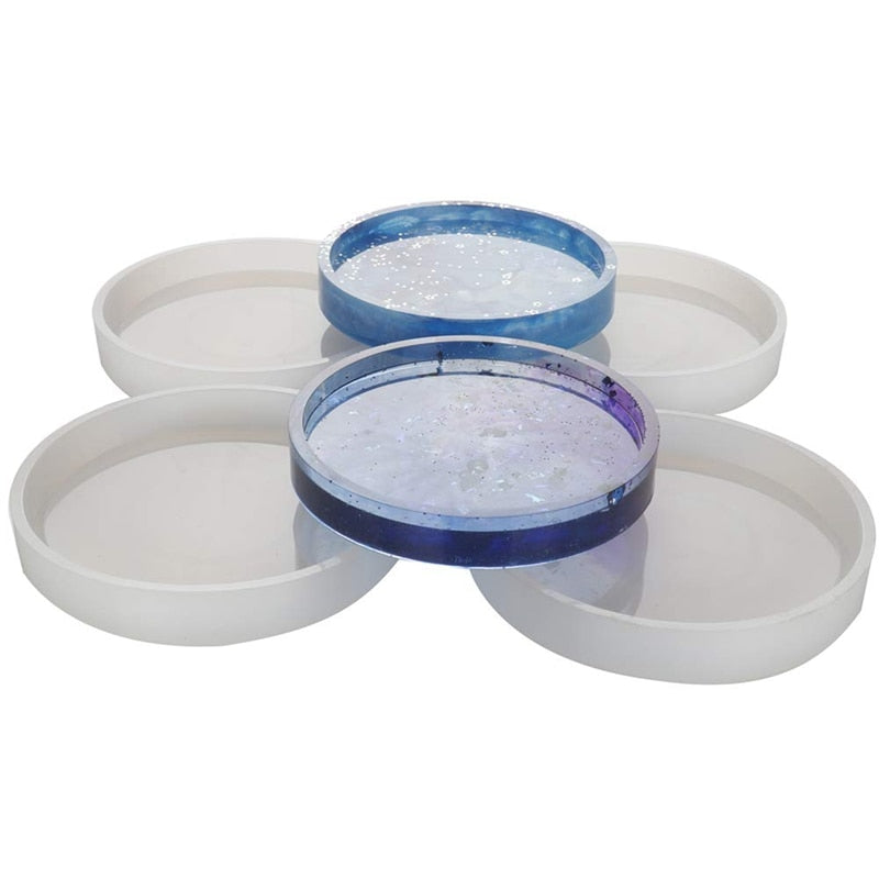 4 Pack Round Silicone Coaster Molds,clear Epoxy Molds For Casting With  Resin,concrete,cement And Po