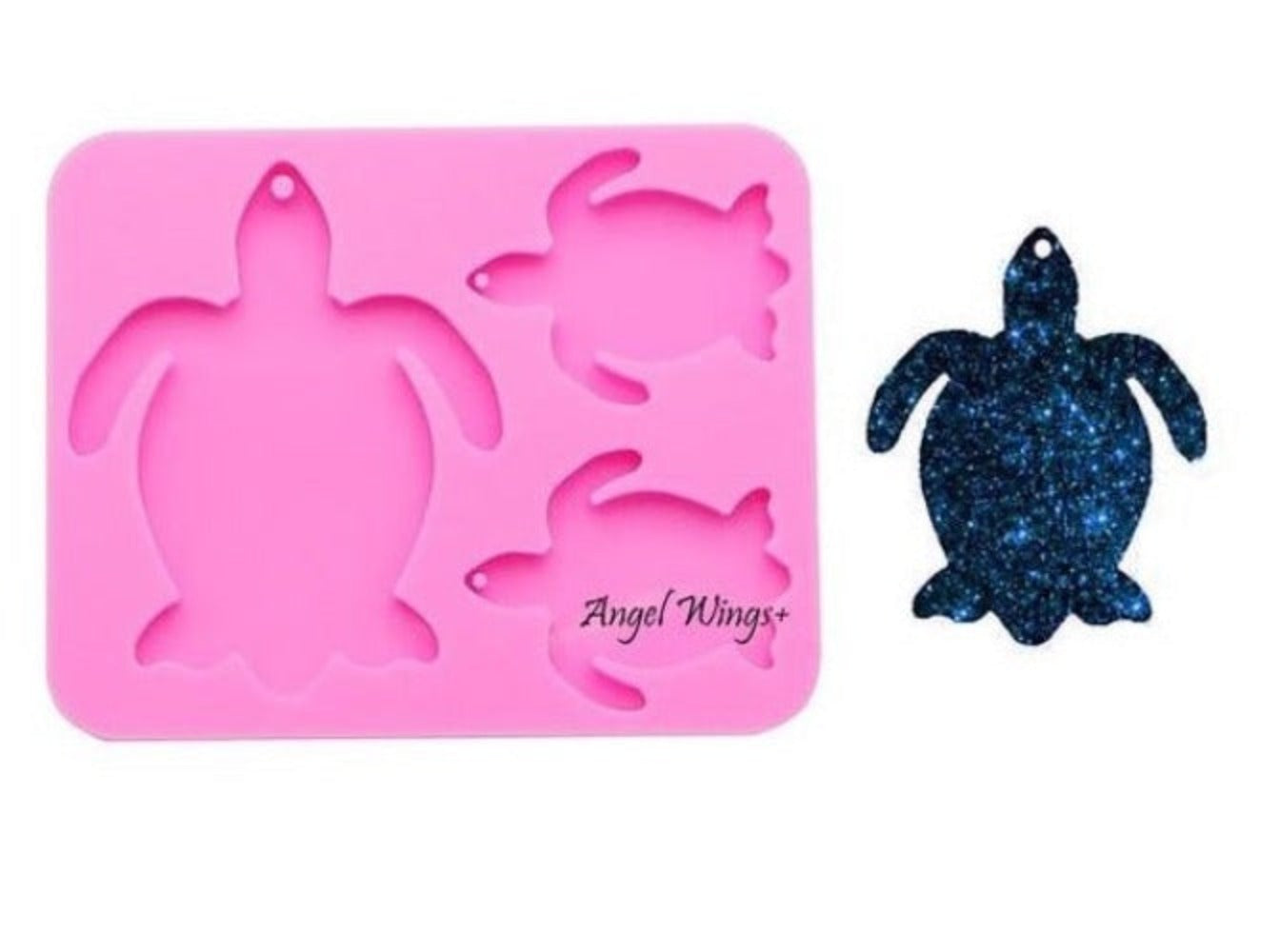 resin keychain silicone sea turtle family mold