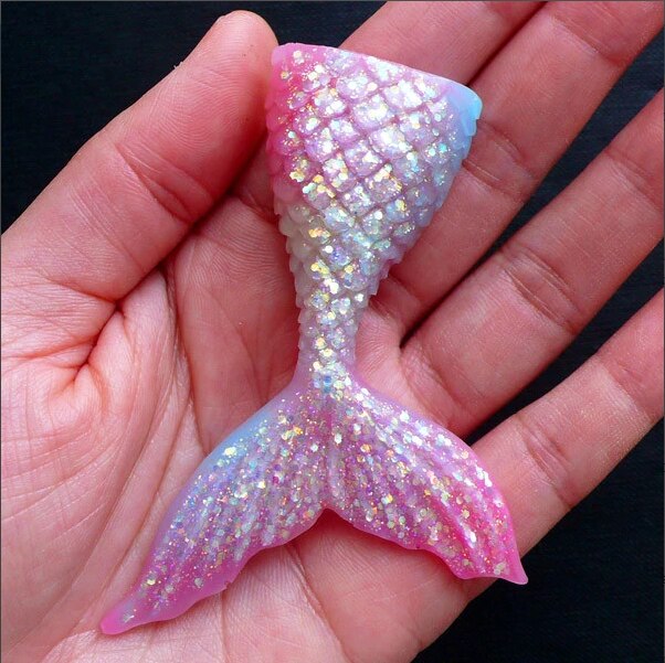 mermaid silicone resin mold tail keychain jewelry key ring