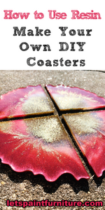 How to Make Red and Gold Glitter Geode Resin Coasters