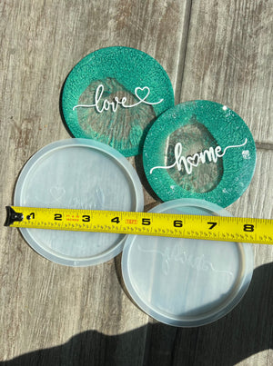 love and home silicone resin coaster molds