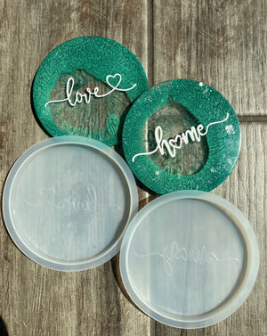 hand written silicone resin coaster molds
