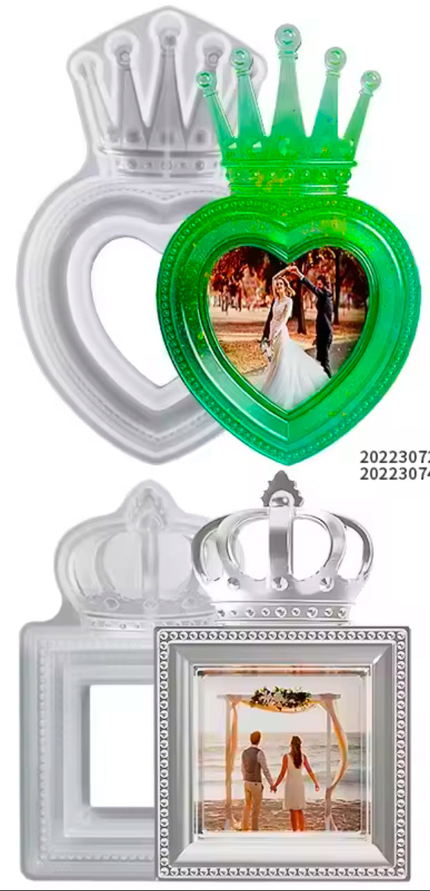 King and Queen Resin Mold Picture Frame Set