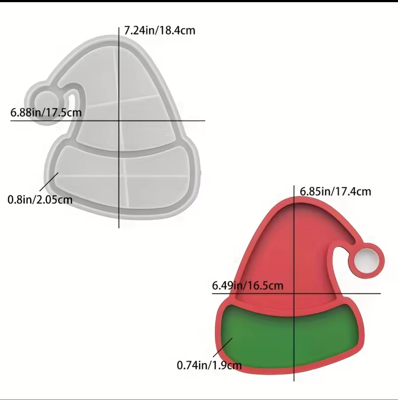 Santa Hat Dish Resin Mold