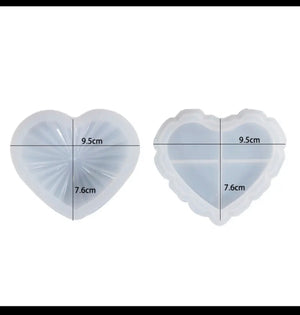 heart trinket  dish silicone resin mold 