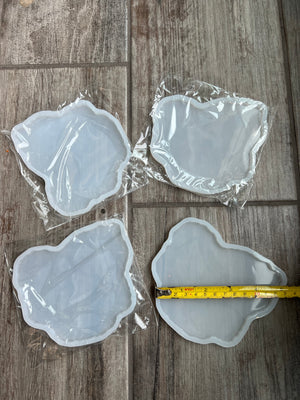 geode resin coaster mold set silicone 4 pc.