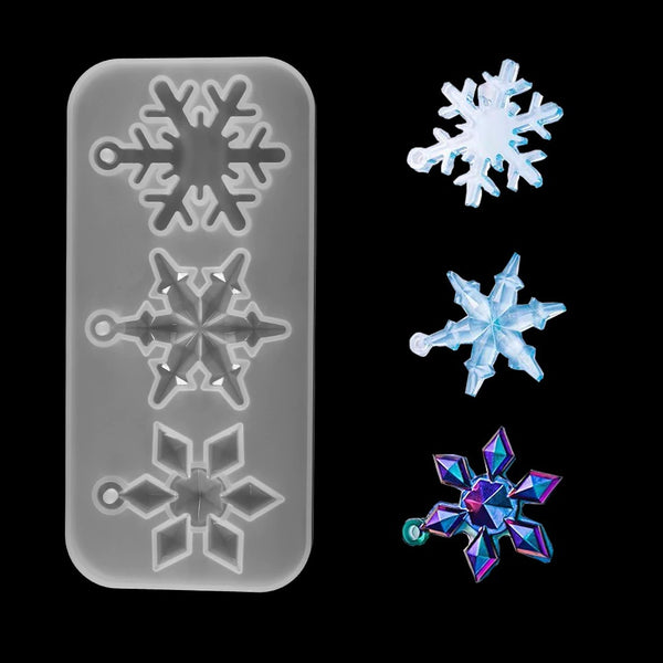 Snowflake Mold 3 Winter Snowflakes Silicone Molds 