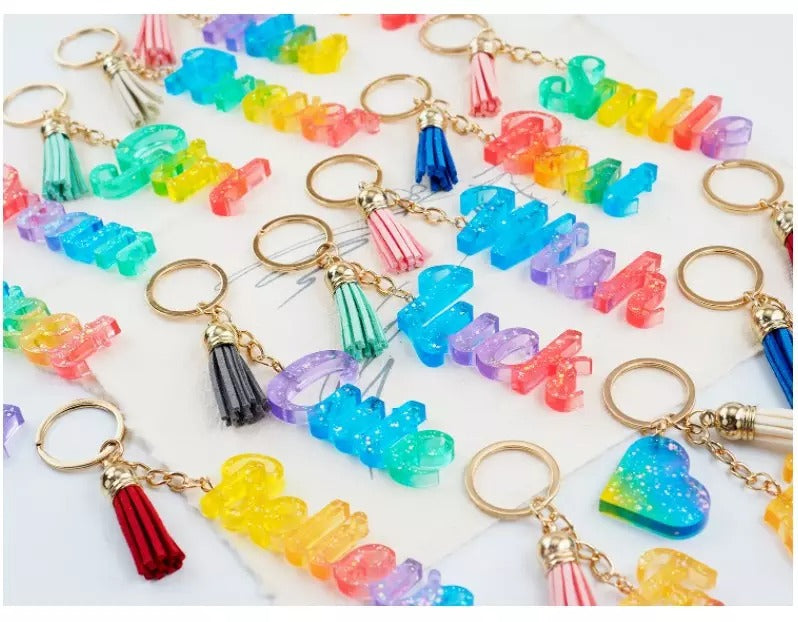Resin Keychain Words Silicone Mold Kit
