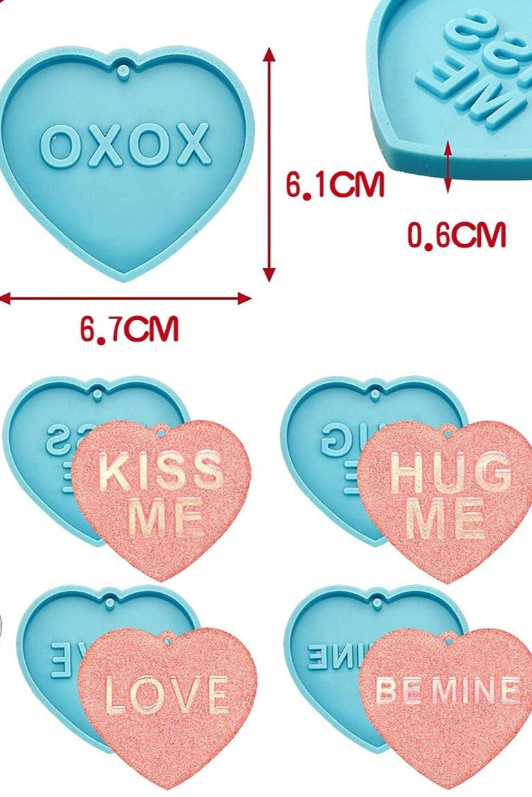 Valentine's Day Keychain Resin Silicone Heart Mold Set!, Unique