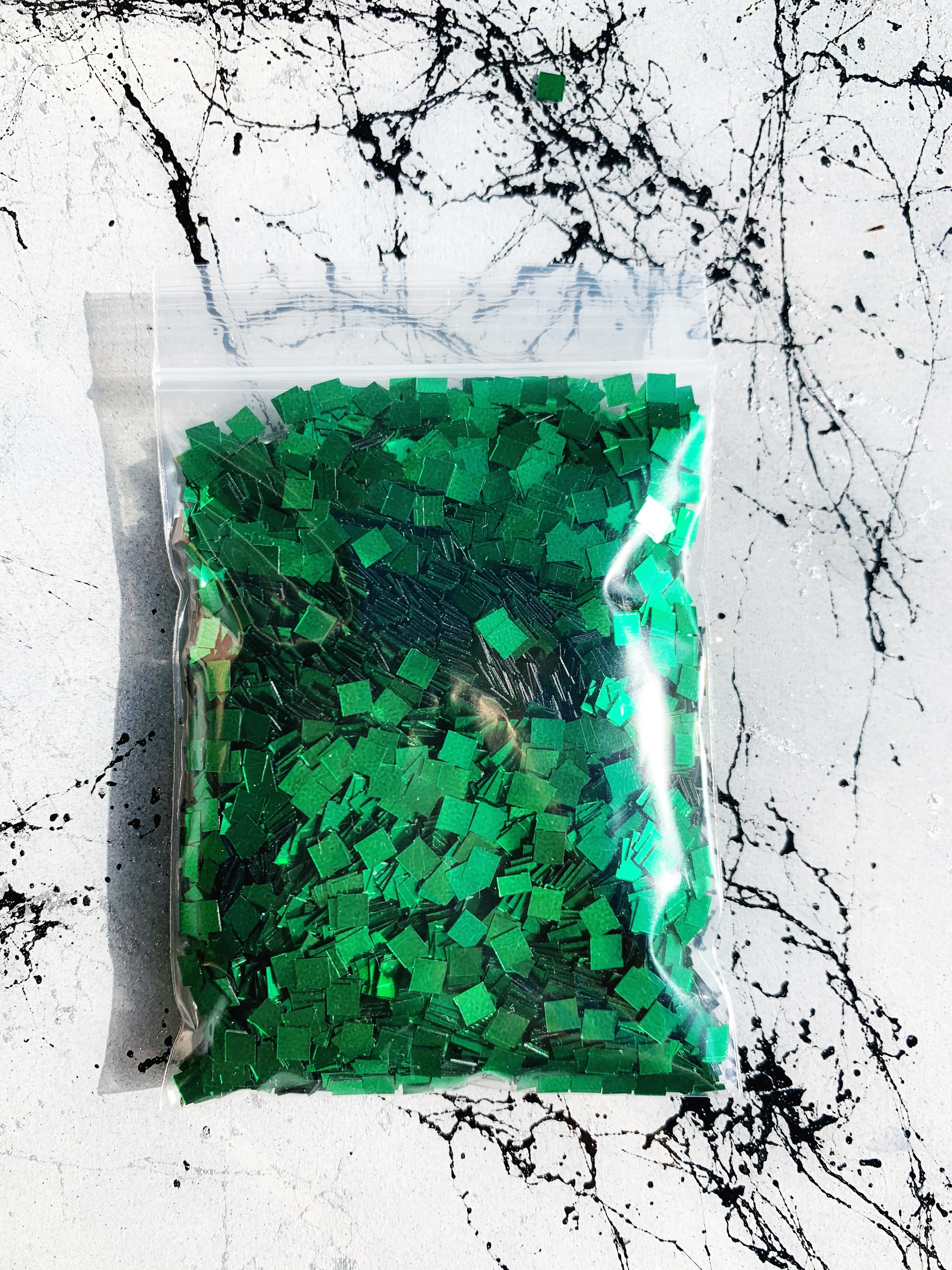 emerald green large square glitter for resin art coasters