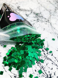 emerald green large square glitter for resin art coasters
