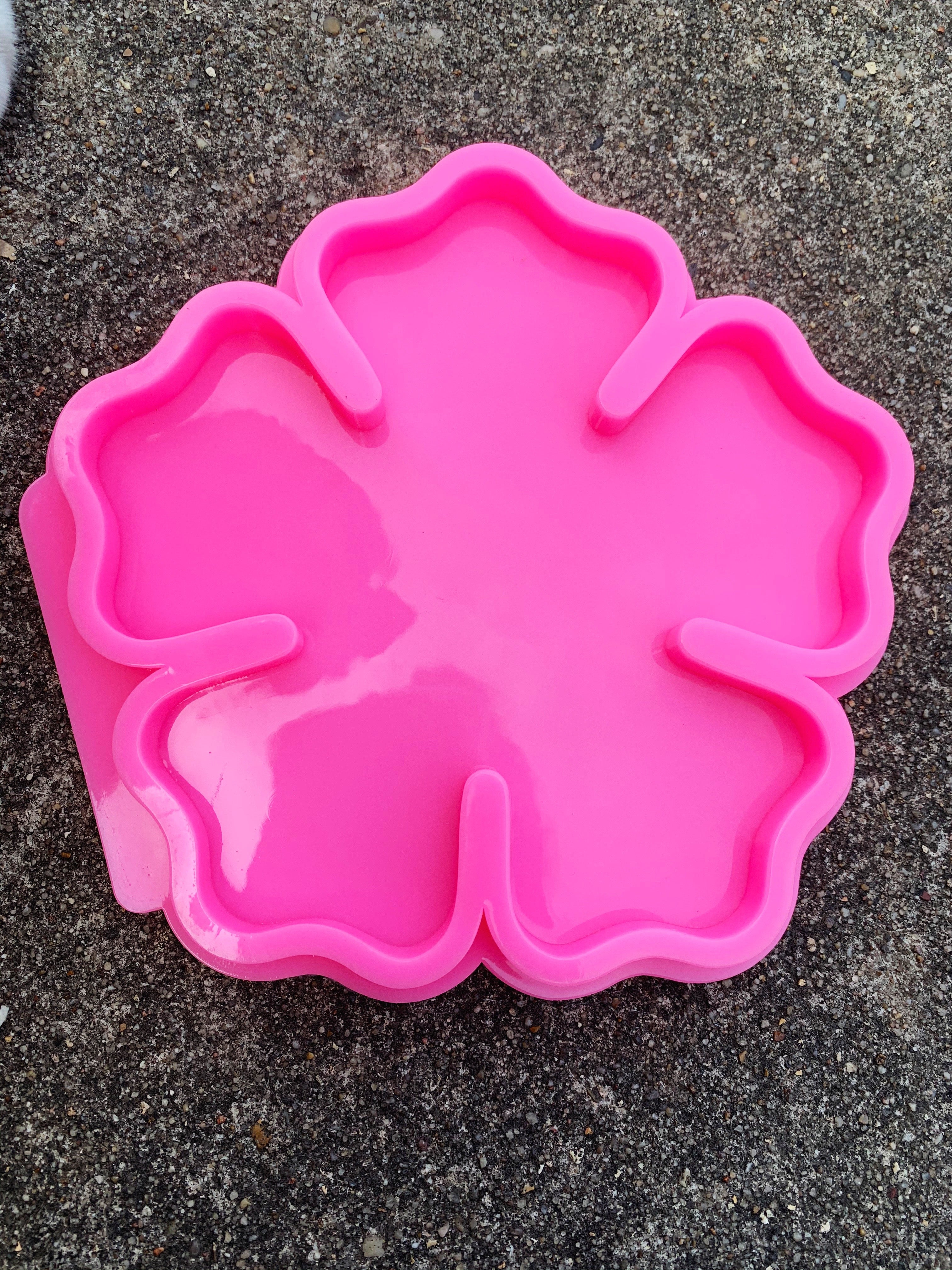 large flower resin coaster bowl shiny silicone mold