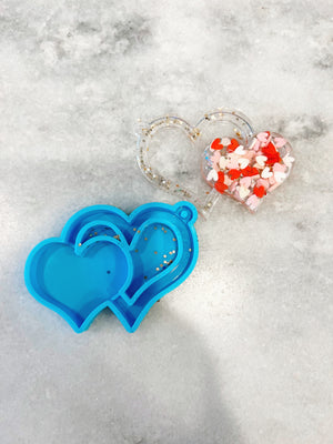 heart keychain silicone resin mold