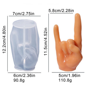 rock on silicone hand resin mold