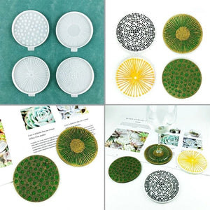 flower resin coaster mold silicone