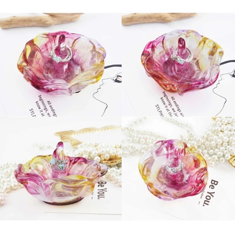 rose petal ring dish resin silicone mold