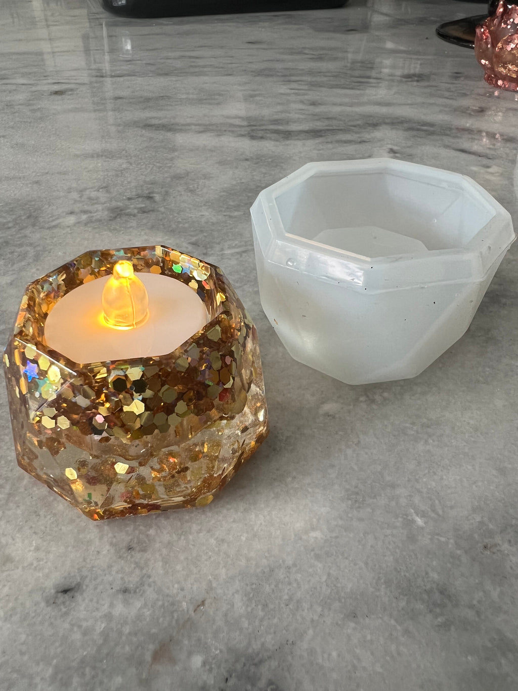 diamond edge tealight resin mold
