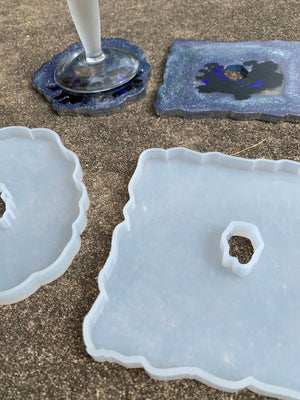 New Release Square or Oval Resin Geode Coaster Mold