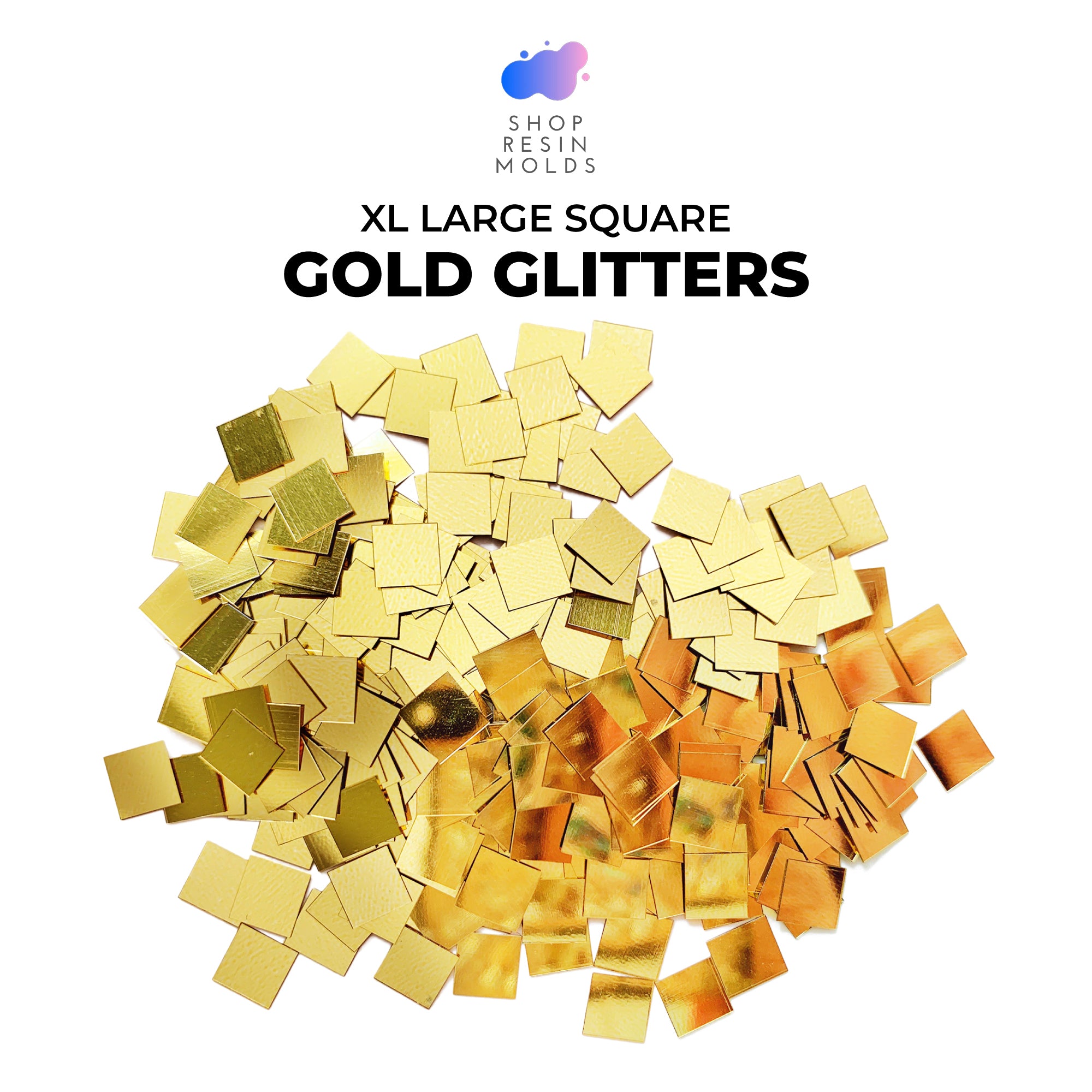 extra large gold glitter chunky square glitter for resin coasters