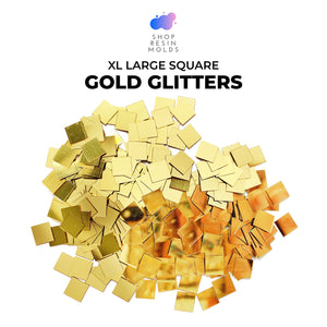 extra large gold glitter chunky square glitter for resin coasters