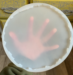 Large agate resin round tray silicone mold
