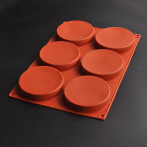 6 piece cavity silicone resin coaster mold