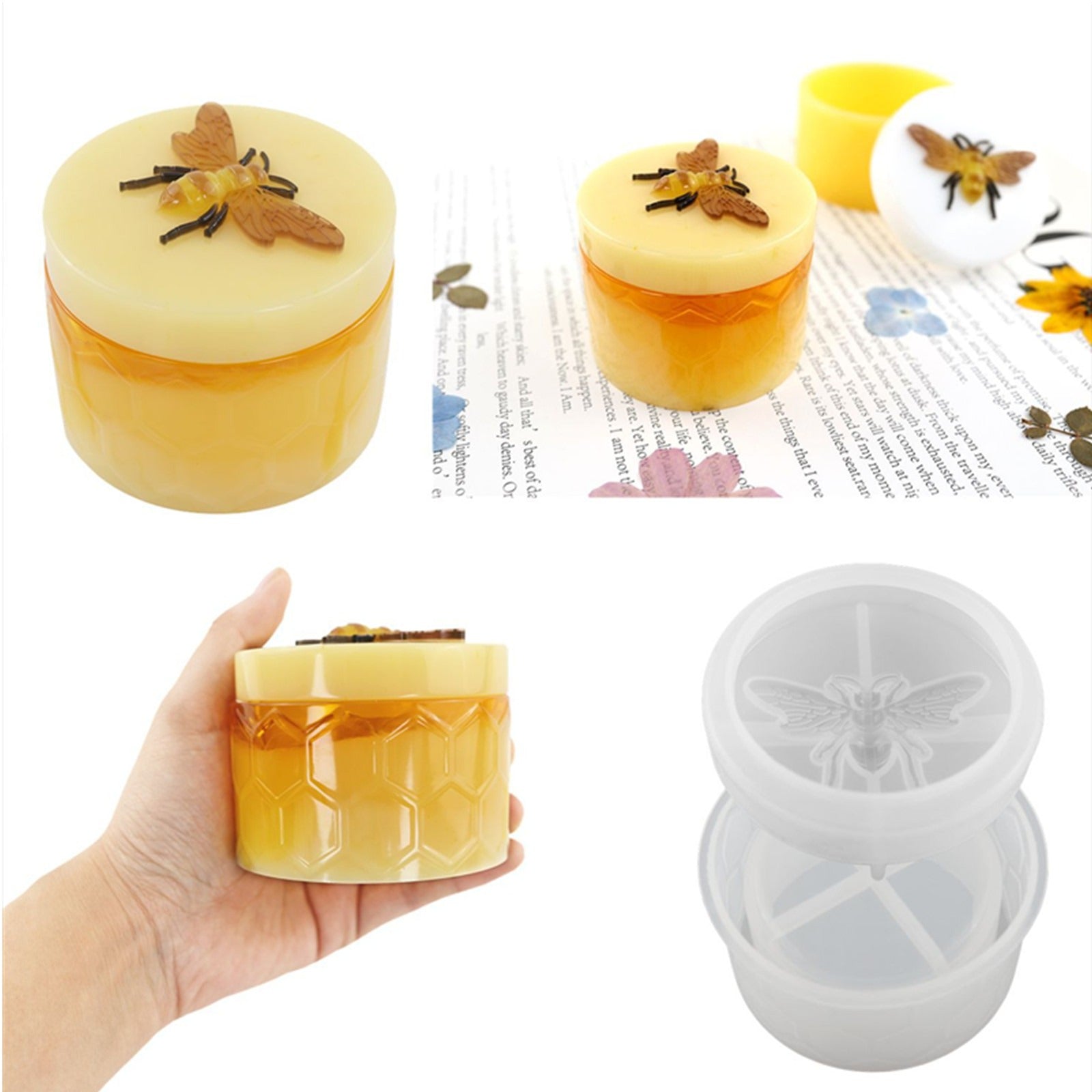 bee silicone resin mold jar