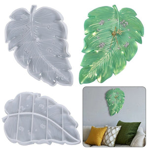 leaf silicone resin mold clock with hands