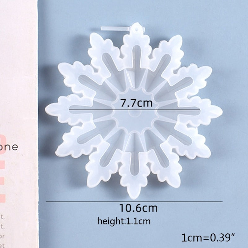 WANDIC Snowflake Mold, 5 Pcs Snowflake Resin Casting Molds Christmas Snowflake Silicone Mold for DIY Jewelry Polymer Clay Crafts Making
