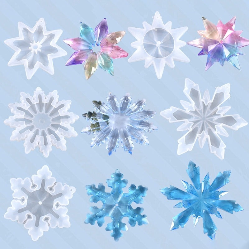 DoreenBow Christmas Resin Molds Silicone Holographic Snowflake Molds for  Resin Casting Christmas Ornament Resin Molds Epoxy Resin Molds for Xmas DIY