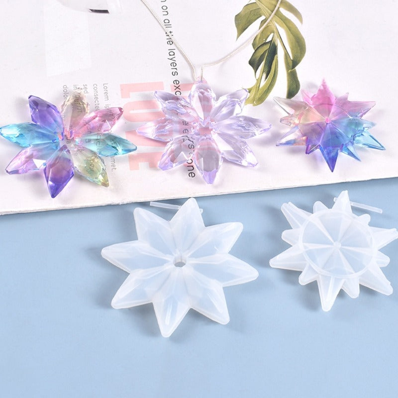 Set of 5 Snowflake Ornament Silicone Resin Molds