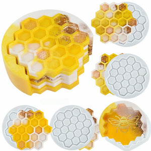 honeycomb silicone resin coaster mold set