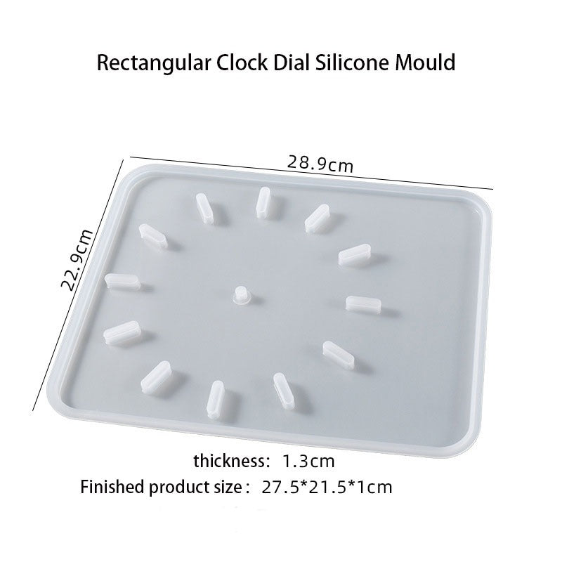 rectangle silicone resin clock mold