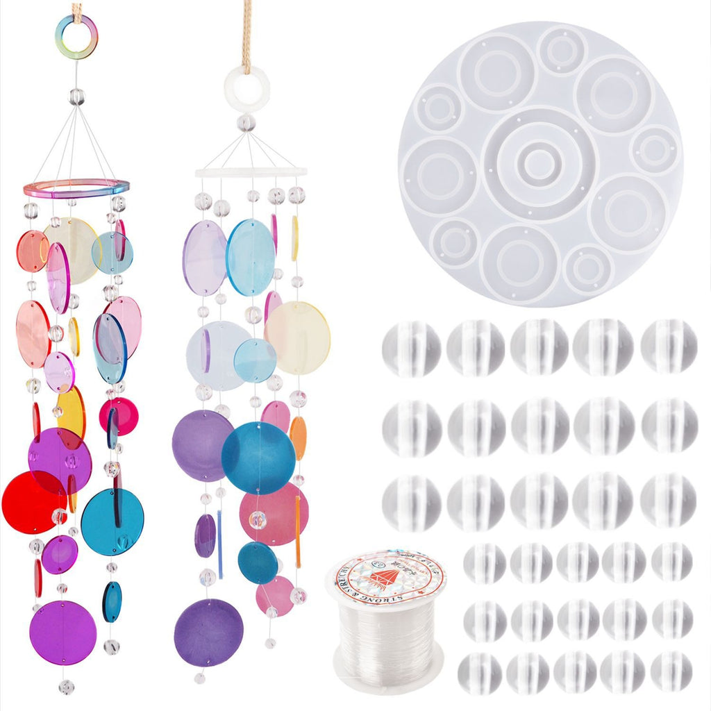 round wind chime silicone resin mold kit
