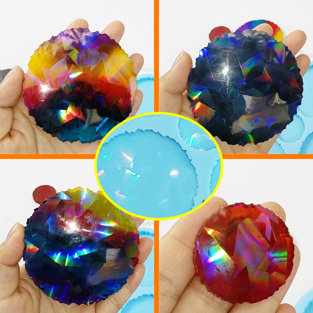 Holographic Resin Mold with Colorful Light Effect Silicone Molds
