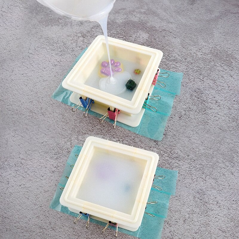 silicone box for pouring silicone resin molds