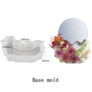 mirror base silicone resin mold for flower bouquets