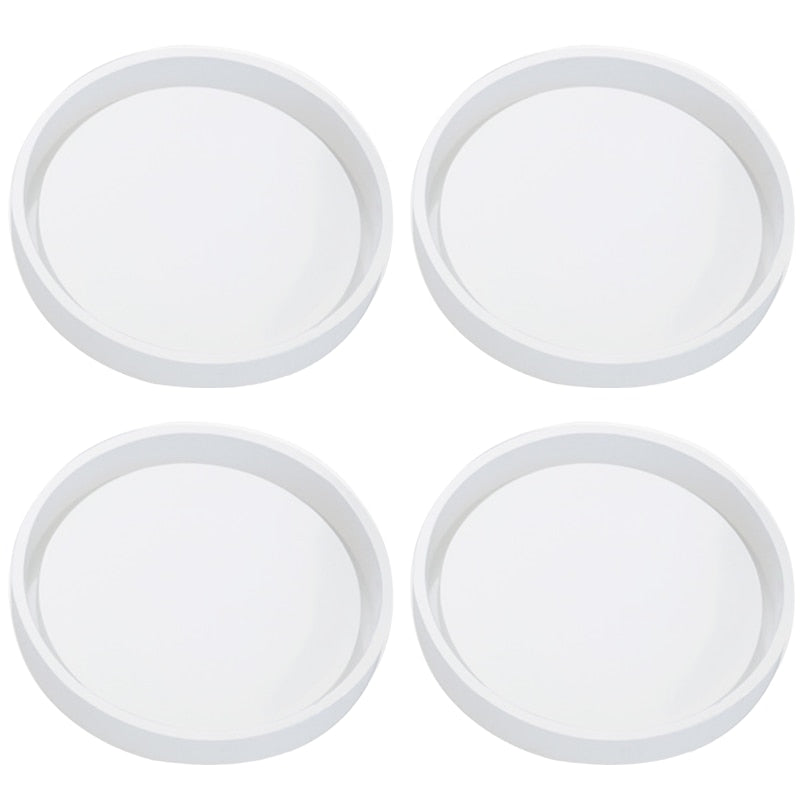 4 Pack Big Diy Round Coaster Silicone Mold, Diameter 4.5in., Molds