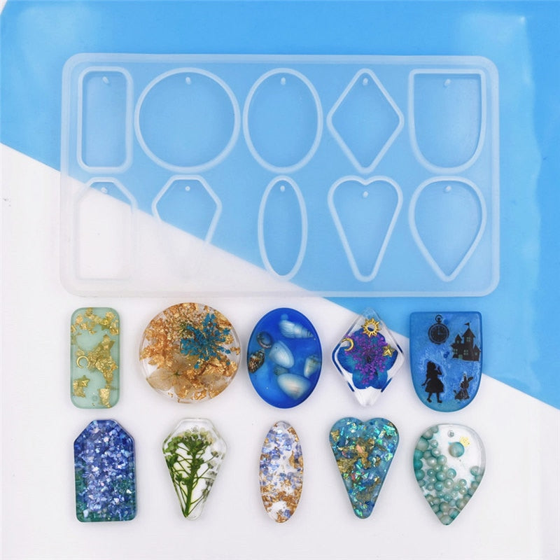 1 Piece Silicone Diamond Ice Mold Jewelry Resin Pendant Diy Craft Making  Mold