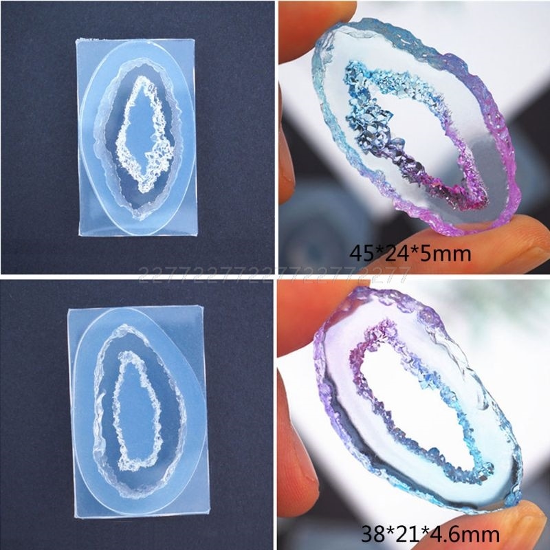 5.5 Silicone Geode Slice Charms & Pendants Resin Mold by hildie