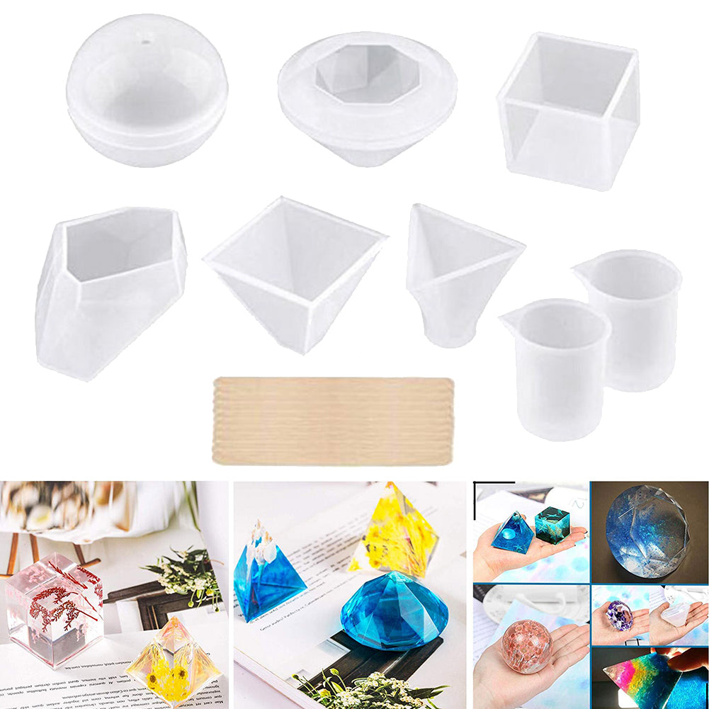 5pcs/set Pyramid Jewelry Casting Mold, Silicone Jewelry Mold Kits