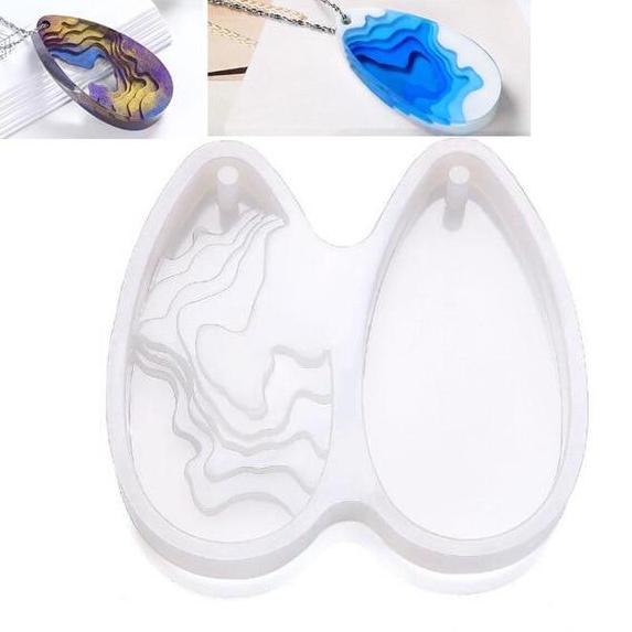 wave necklace pendant jewelry resin mold mountain silicone