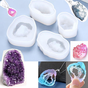 jewelry pendant druzy crystal geode mold for resin