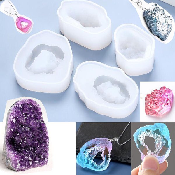 5.5 Silicone Geode Slice Charms & Pendants Resin Mold by hildie