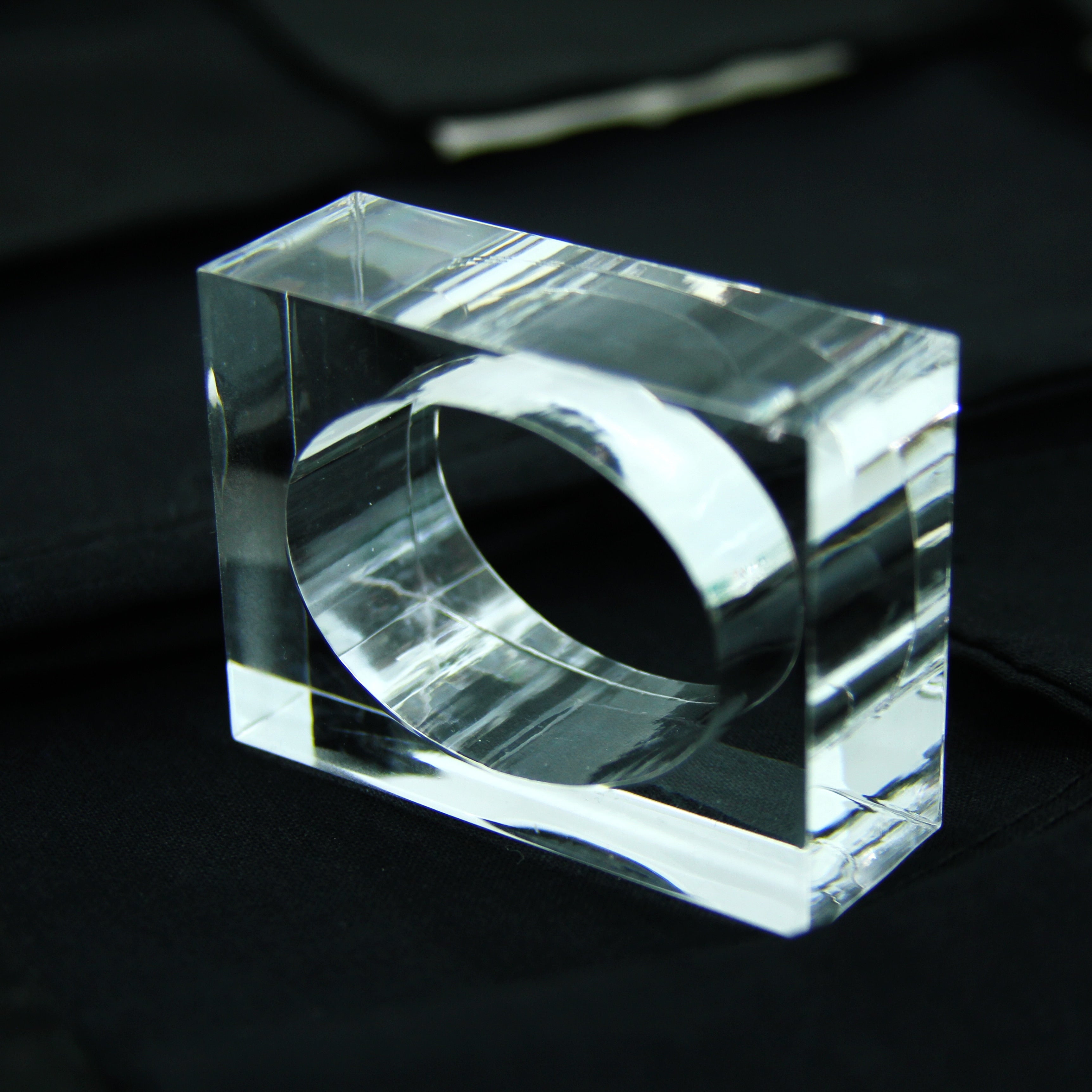 napkin ring base square clear