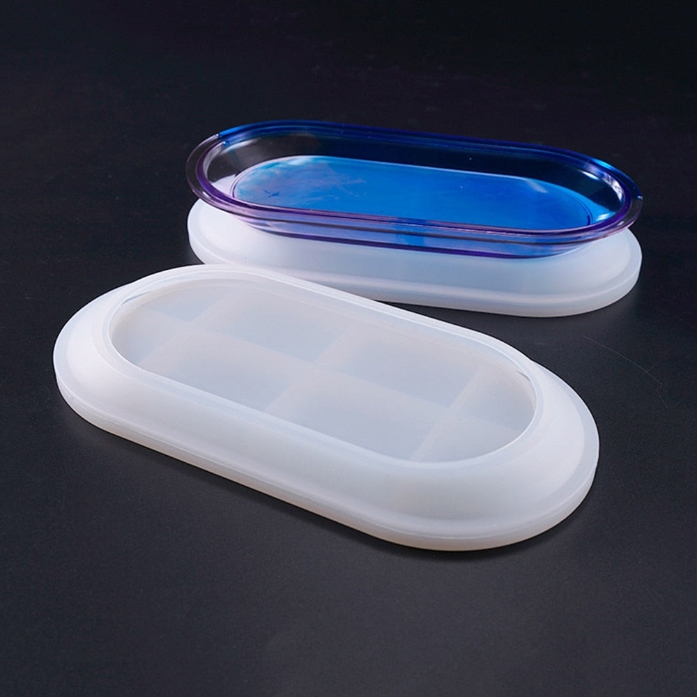 silicone resin mold oval dish jewelry tray