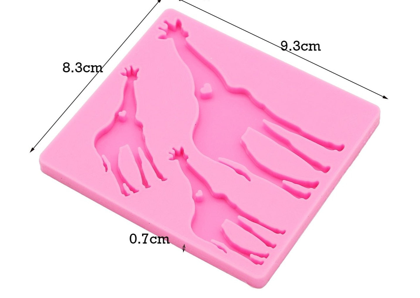 Giraffe family keychain mold for resin silicone